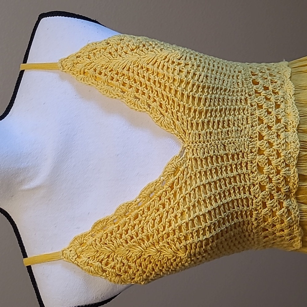 Sundress L Halter Dress Yellow Spaghetti Strap - Picture 2 of 5
